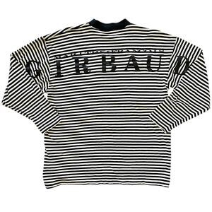1990s Marithe Francois Girbaud Vintage Black White Stripe Knit Shirt Top Size OS